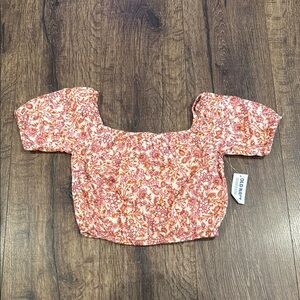 Old Navy Floral Kids Blouse - Pink and Orange